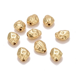 Real 18K Gold Plated Brass Beads, Twist Nuggets, Cadmium Free & Nickel Free & Lead Free, Long-Lasting Plated, Real 18K Gold Plated, 8.5~9x7~7.5x4.5~5mm, Hole: 1mm