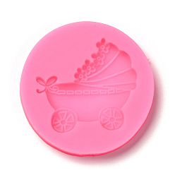 Ярко-Розовый Выкройки детских автомобилей своими руками, силиконовые формы для помадки пищевого качества, для украшения торта поделки, изготовление ювелирных изделий из уф и эпоксидной смолы, ярко-розовый, 60x7.5 мм, внутренний диаметр: 43x46 мм