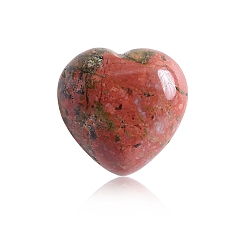 Unakite Pierres de guérison naturelles unakite, coeur amour pierres, pierres de poche pour l'équilibrage du reiki, cœur, 15x15x10mm