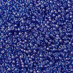 (RR2270) Fancy Lined Aqua Pink MIYUKI Round Rocailles Beads, Japanese Seed Beads, (RR2270) Fancy Lined Aqua Pink, 8/0, 3mm, Hole: 1mm, about 2111~2277pcs/50g