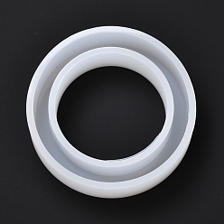 White DIY Silicone Molds, for Bracelet Making, Resin Casting Pendant Molds, For UV Resin, Epoxy Resin Molds Making, Ring, White, 88x21mm, Inner Diameter: 60mm
