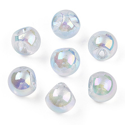 Light Grey UV Plating Rainbow Iridescent Acrylic Beads, Round, Light Grey, 14.5mm, Hole: 3mm