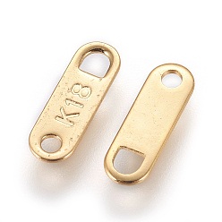 Oro 304 pestañas de cadena de acero inoxidable, conectores de extensor de cadena, dorado, 11x3.5x0.5 mm, agujero: 1.4~1.8 mm