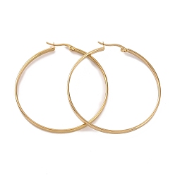 Golden 201 Stainless Steel Big Hoop Earrings with 304 Stainless Steel Pins for Women, Golden, 3x50mm