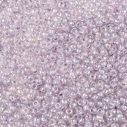 (786) Inside Color AB Crystal/Pale Lavender Lined Cuentas de semillas redondas toho, granos de la semilla japonés, (786) color interior ab cristal / lavanda pálido forrado, 8/0, 3 mm, agujero: 1 mm, Sobre 1110 unidades / 50 g