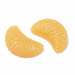 Orange Cabochons décodés en résine, orange, nourriture imitation, orange, 17x27x8mm