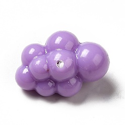 Violet Foncé Perles acryliques opaques, nuage, violet foncé, 25x17x13mm, Trou: 1.6mm, environ250 pcs / 500 g