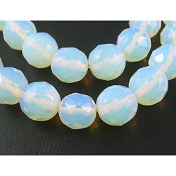 Opalite Opalite Beads Strands, Faceted Round, 10mm, Hole: 1.2mm, about 39pcs/strand, 15 inch