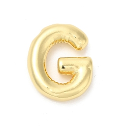 Letter G Colgantes de latón chapados en rack ecológicos, larga duración plateado, sin plomo y el cadmio, real 18 k chapado en oro, encanto de la letra, letra g, 21~23x13~26x4.5~5.5 mm, agujero: 2.5~3.5x1.5~2 mm