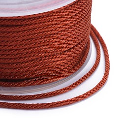 (123L) Белый крем непрозрачный блеск Полиэстер плетеные шнуры, для изготовления ювелирных изделий из бисера, огнеупорный кирпич, 2 мм, около 21.87 ярдов (20 м) / рулон