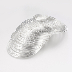 Silver Steel Memory Wire, for Bracelet Making, Silver, 0.6mm(22 Gauge), 55mm, 2000 circles/1000g