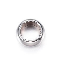 Stainless Steel Color 201 Stainless Steel Beads, Ring, Stainless Steel Color, 6x2.5mm, Hole: 4mm