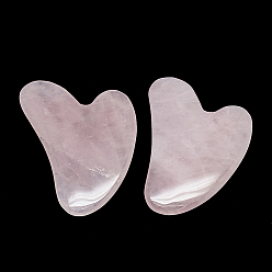 Розовый Кварц Натуральный розовый кварц гуа-ша доски, очищающие массажные инструменты, gua sha лицевые инструменты, сердце, 81~84x58~60x7~8 мм