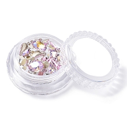 Violeta Kits de accesorios de decoración de uñas, incluyendo cabujones de diamantes de imitación de vidrio, fornituras de hierro, cabujones acrílicos, violeta, 2~14.5x2~12x3.5~5 mm, cuadro: 44x16 mm