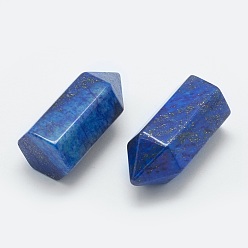Lapis Lazuli Perles naturelles en lapis lazuli, pierres de guérison, baguette magique de thérapie de méditation d'équilibrage d'énergie de reiki, perles non percées / sans trou, balle, 33~35x16~17x14.5~15mm