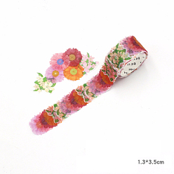 Fleur Ruban décoratif en papier adhésif, pour album, cadeaux, agenda, album, fournitures de papeterie et revues, motif de fleur, 35x13mm, à propos 200pcs / roll