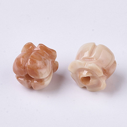 Corail Perles de corail synthétiques, teint, deux tons, tulipe, corail, 8.5x8mm, Trou: 1.5mm