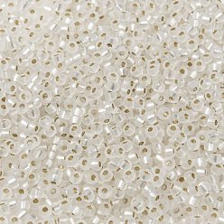 (RR1901) Semi-Frosted Silverlined Crystal MIYUKI Round Rocailles Beads, Japanese Seed Beads, (RR1901) Semi-Frosted Silverlined Crystal, 8/0, 3mm, Hole: 1mm, about 2111~2277pcs/50g