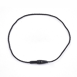 Black Polyester Cord with Seal Tag, Plastic Hang Tag Fasteners, Black, 160~200x0.6~0.8mm, Seal Tag: 10x2mm and 9x3mm, about 1000pcs/bag