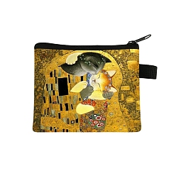 Oro Lindo gato carteras con cremallera de poliéster, monederos rectangulares, monedero para mujeres y niñas, oro, 11x13.5 cm