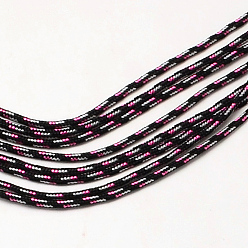 Noir Corde de corde de polyester et de spandex, 1 noyau interne, noir, 2mm, environ 109.36 yards (100m)/paquet