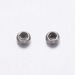 Stainless Steel Color 304 Stainless Steel Beads, Rondelle, Stainless Steel Color, 2x1mm, Hole: 1mm