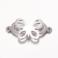 Stainless Steel Color 201 Stainless Steel Links connectors, Butterfly, Stainless Steel Color, 31x17x1mm, Hole: 1.5mm