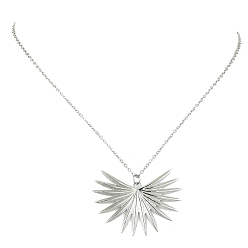 Sun 304 Stainless Steel Pendant Necklace for Women, Sun, 17.60 inch(44.7cm), pendant: 31x42.5mm