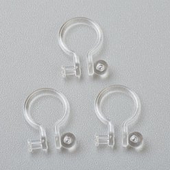 Clear Plastic Clip-on Earring Findings, for Non-pierced Ears, Clear, 12.5x8x1.2mm, Hole: 0.7mm