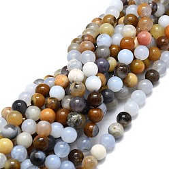 Chalcedony Natural Chalcedony Beads Strands, Round, 8mm, Hole: 1mm, about 46pcs/strand, 15.55''(39.5cm)