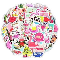 Flamingo Shape 50 шт. ПВХ самоклеящиеся наклейки с героями мультфильмов, водонепроницаемые наклейки для декоративных подарков на вечеринке, детская художественная поделка, форма фламинго, 50~100 мм