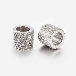 Stainless Steel Color 304 Stainless Steel Beads, Column, Stainless Steel Color, 5x4.5mm, Hole: 3mm