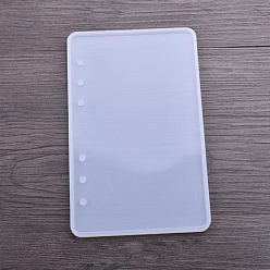White Notebook Mold, DIY Silicone Pendant Molds, Resin Casting Molds, For UV Resin, Epoxy Resin Jewelry Making, White, 18.3x11.2x0.5cm, Hole: 5mm, Inner: 17.6x10.6cm