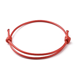 Rojo Oscuro Cable de la toma de la pulsera de poliéster encerado coreano, de color rojo oscuro, de diámetro ajustable: 40~70 mm