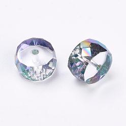 Colorful Imitation Austrian Crystal Beads, Grade AAA, Faceted, Flat Round, Colorful, 10x5.5mm, Hole: 0.9~1mm