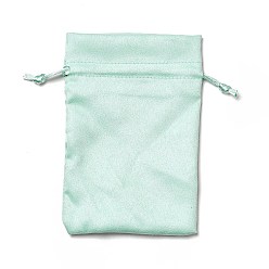 Aquamarine Velvet Cloth Drawstring Bags, Jewelry Bags, Christmas Party Wedding Candy Gift Bags, Rectangle, Aquamarine, 15x10cm