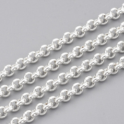 Silver 304 Stainless Steel Rolo Chains, Belcher Chain, Unwelded, with Spool, Silver Color Plated, 4x1.5mm, about 32.8 Feet(10m)/roll