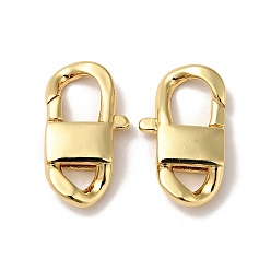 Real 18K Gold Plated Brass Lobster Claw Clasps, Cadmium Free & Nickel Free & Lead Free, Real 18K Gold Plated, 23x13x4.5mm, Hole: 3.5x5mm