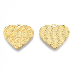 Real 18K Gold Plated Ion Plating(IP) 304 Stainless Steel Pendants, Heart, Real 18K Gold Plated, 20x22x1.5mm, Hole: 1.5mm