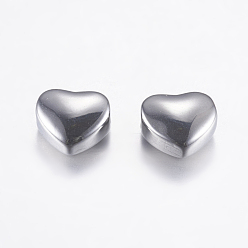 Antique Silver 316 Surgical Stainless Steel Beads, Heart, Antique Silver, 8x9x5mm, Hole: 2.5mm