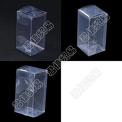 Claro Benecreat 30 pcs 3 estilo rectángulo plástico transparente caja de pvc embalaje de regalo, caja plegable impermeable, para juguetes y moldes, Claro, caja: 5~7x5~7x10.1~14.1 cm, 10 piezas / estilo