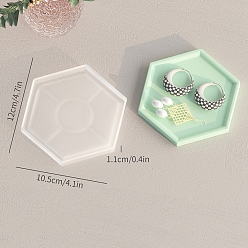 Hexagon Jewelry Plate DIY Silicone Pendant Molds, Resin Casting Molds, for UV Resin, Epoxy Resin Craft Making, Hexagon, 105x120x11mm