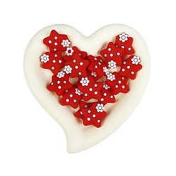 Brique Rouge Perles de silicone écologiques de qualité alimentaire star, perles à mâcher pour les jouets de dentition, Diy soins infirmiers colliers faisant, firebrick, 27x27mm