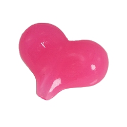 Deep Pink Acrylic Beads, Imitation Jelly, Heart, Deep Pink, 16.8x21.7x9mm, Hole: 1.5mm, about 315pcs/bag