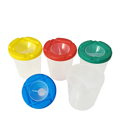 Mixed Color Plastic Kids Painting Brush Washing Bucket, Wash Pen Barrel Cup, Wash Brush Pot, Mixed Color, 5.7~8x8.8cm
