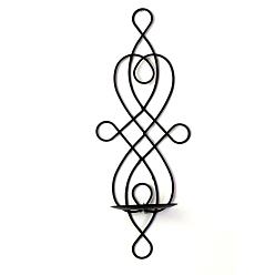 Black Iron Hanging Candle Holder, Perfect Home Party Decoration, Hollow, Black, 14.5x10.5x35cm
