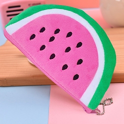 Watermelon Fruit Pattern Plush Wallet Pocket, Coin Purse with Zipper, Mini Pouch Purse, Watermelon Pattern, 14x9x1cm