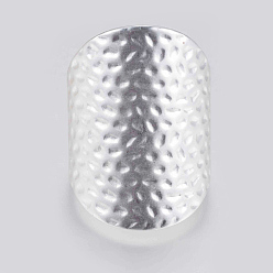 Матовый Серебристый Цвет Медные кольца, швейные наперстки, для защиты пальцев и увеличения силы, матовый серебристый цвет, 5 мм, отверстие : 0.8 мм
