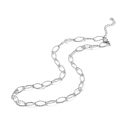 Color de Acero Inoxidable 304 collar de cadena de eslabones de rombo de acero inoxidable para hombres y mujeres, color acero inoxidable, 18.31 pulgada (46.5 cm)