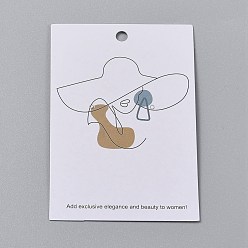 Chameau Cartes d'affichage de bijoux en carton, pour accrocher l'affichage de boucle d'oreille, rectangle, Modèle féminin, chameau, 9x6x0.05 cm, Trou: 2~5mm